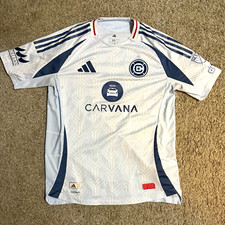 adidas Chicago Fire FC MLS Soccer Jersey Williams #47 Men’s L White Navy Red picture