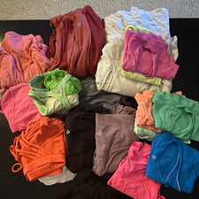 18 Lululemon Mixed Gym/Yoga Lot Women Multicolor Solid/Sm, Md picture