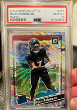 Panini 2023 Donruss Optic Rated Rookie Bijan Robinson #206 Wave Prizm RC /300 picture