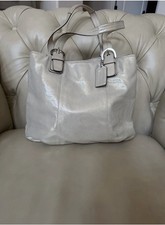 Coach 2012 Soho North South Tote F17216 Champagne Metallic Silver Shimmer Rare picture