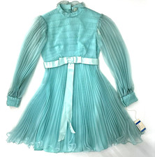 Vintage 1950's Montgomery Ward Aqua Chiffon Dress Gown 26