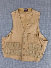 Vintage JC Higgins Hunting Vest Tan Shooting 1950s Canvas Sportsman Outdoor picture