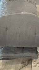 West Elm Quilted Sofa Overlay 84”x 23” Chambray  Blue New picture
