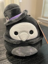NWT Squishmallow 4.5” ALDRON The Plague Doctor 4-5” Black Halloween Squad 2023 picture