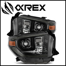 AlphaRex Black PRO Halogen Projector Headlights PAIR fit 2014-2021 Toyota Tundra picture