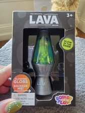 GENUINE Schylling Lava Squish N Flow Glow in Dark Lava Lamp Green *new + sealed picture