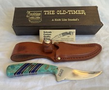 Custom USA Schrade Old Timer 152 152OT Sharpfinger Drop w/ Sheath and Box Used picture