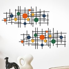 2 Pcs Small Metal Abstract Wall Art Modern Minimalist Wall Decor Single Line ... picture