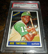1966 O-PEE-CHEE #143 OPC JOSE TARTABULL KANSAS CITY ATHLETICS NM MINT PSA 8 picture
