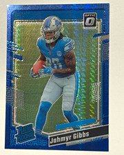 Panini 2023 Donruss Optic Jahmyr Gibbs Rated Rookie Blue Hyper Prizm #236 picture