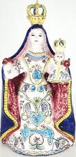 Vintage Mother Mary Statue Our Lady of Candelaria  Sculpture Pottery Signed MREH picture