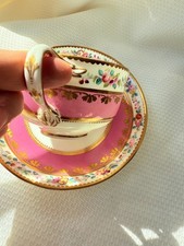 Sevres Style Cup Saucer Twisted Handle) Minton Coalport Style picture
