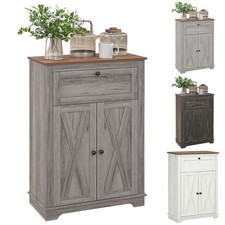 HOMCOM Farmhouse Storage Cabinet with Drawer and Doors picture