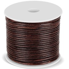 Leather Cord - Round, Brown Leather Lace for Bracelets, Necklaces & Crafts picture