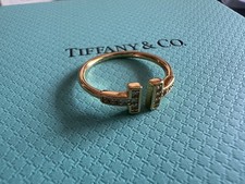 New T RingTllFANYCo18K yellow Gold Diamond Pavé Size 8 picture