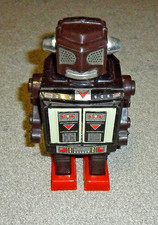 1971 BROWN VERSION Horikawa Space Fighter Tin Plastic Robot Battery WORKS Japan picture