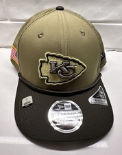 NEW Kansas City Chiefs New Era Salute to Service Adjustable Snapback Hat Green picture
