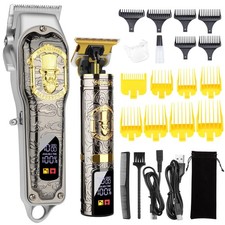 HIENA PRO Hair Clippers T-Blade Set Professional Cordless Rechargeable LED picture