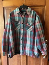 Vintage Sports Afield Flannel Shirt Jacket Mens XL Quilted Plaid Flannel Shacket picture