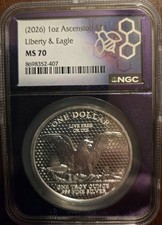 2026 Ascension Island 1oz Silver Liberty & Eagle S$1 NGC MS70 picture