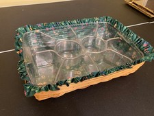 Longaberger Large Hostess Serving Tray with 10-Way Divided & Flat Protectors '97 picture