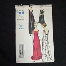 Vogue 6369 Vintage 1960s Evening Dress Pattern Size 14 Uncut Young Fashionables picture