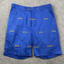 Loudmouth Golf Chino Shorts Men 34 11” Inseam Embroidered Mountain Geometric picture