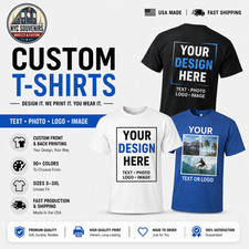 Custom T-Shirt Men’s Personalized tee Name Text Logo S-5XL 1 3 6 Pack Wholesale picture