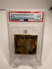 1998 Pokemon Amada Mew Sticker #182 PSA 9 picture
