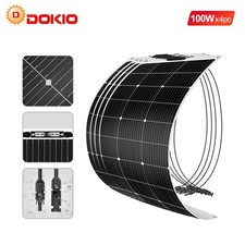 DOKIO 4x100w(400w) 18V Mono Flexible Solar Panel waterproof for Boat Cabin Van  picture
