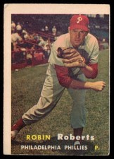 1957 Topps Baseball Robin Roberts Card #15 - Philadelphia Phillies - VG/VG+ picture
