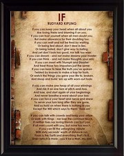 “If” Poem by Rudyard Kipling - Framed Poster Picture Print Motivational Wall Art picture