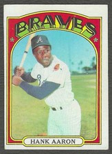 1972 Topps Baseball HOF Hammerin' Hank Aaron 299 RAW Great Color Clarity Ex- picture