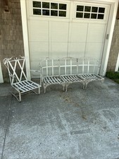 Vintage Woodard Wrought Iron Orleans  3 PCS Sofa  & Spring Chair ~ Cape Cod picture