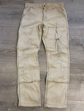 Carhartt Mens 30x32 Double Knee Distressed Work Pants Relaxed Fit picture