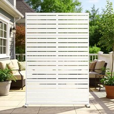 NAIZEA Metal Privacy Screen FencePanel Freestanding Outdoor Patio Garden Divider picture