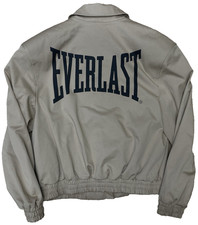 Zara x Everlast M Medium Cropped Bomber Jacket Beige Shoulder Pads Women picture