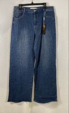Lizette Collection Women's Blue All Over Studded Wide Leg Jeans NWT Sz XL picture