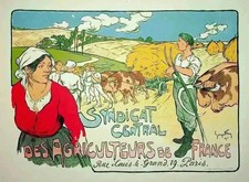 Georges FAY LITHOGRAPH Original Syndicat des Agriculteurs de France 1900 picture