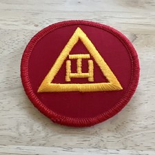 VTG MASONIC Royal Arch Triple Tau Patch Yellow On Red picture