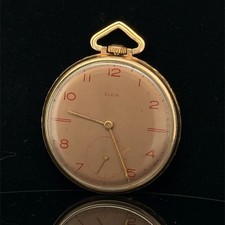 1941 Elgin Grade 546 10s 15J 10K RGP Pocket Watch picture