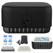 NAIZEA Inflatable Hot Tub Spa 4-6 Person Square 240 Gal Heater Pump w/ Cover picture