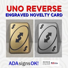 Engraved UNO Reverse Card - Fits in Wallet 2.125