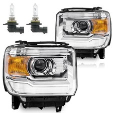 Vizotae Headlights with High/Low Beam Bulbs for 2014-2018 GMC Sierra picture