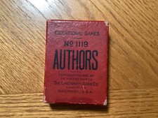 Antique 1897 Cincinnati Game Co. Authors Game Playing Card Deck - Complete picture
