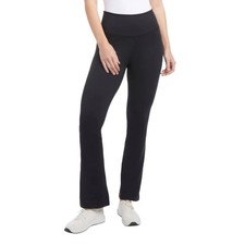 NWT Jockey Women's L Black Yoga Pants High Waist Wide Leg Pockets C0476 picture