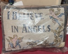 Vintage ‘I Believe In Angels’ Tapestry Accent Pillow – Small Rectangular” New picture