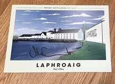 Rare Laphroaig Distillery Print Signed John Campbell - Legendary Islay Manager picture