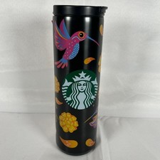 Starbucks Dia De Muertos Tumbler 20oz Stainless Steel Sugar Skull Black NEW picture