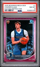 2025-26 Bowman Chrome Cooper Flagg RC Fuchsia Mojo Refractor /299 PSA 8 picture